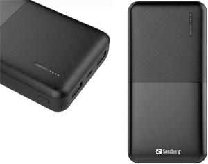 Sandberg Saver Powerbank 20 000 mAh, 2x USB-A, černý