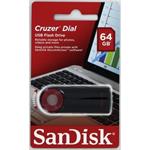 SanDisk Cruzer Dial 64 GB, čierno-červený