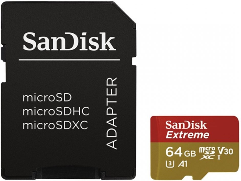 SanDisk Extreme microSDXC 64GB 100MB/s + adaptér