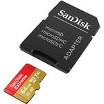 SanDisk Extreme microSDXC 64GB + adaptér, pre drony a akčné kamery