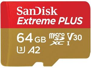 SanDisk Extreme PLUS microSDXC 64 GB + SD adaptér