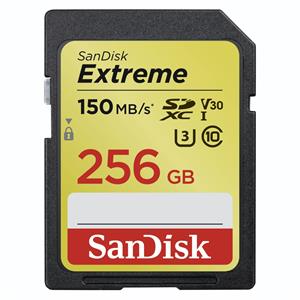 SanDisk Extreme SDXC 256GB 150MB/s C10 V30 UHS-I U3