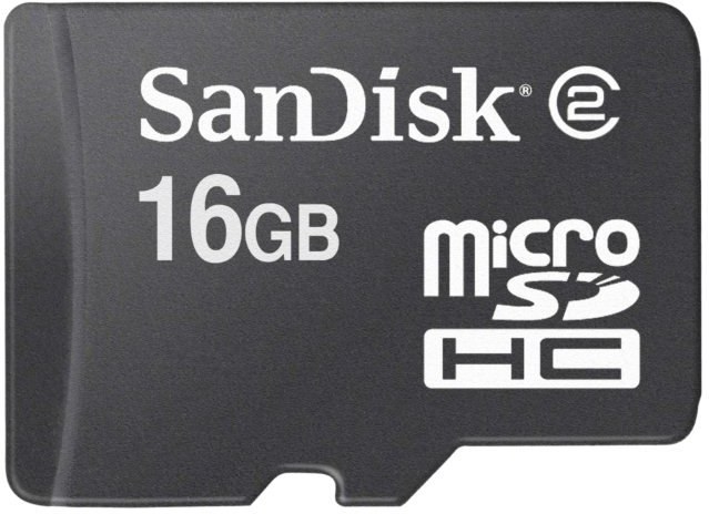 SanDisk microSDHC 16GB + adaptér