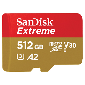 SanDisk microSDXC Extreme 512 GB (A2/ V30/ U3/ R190/ W130)