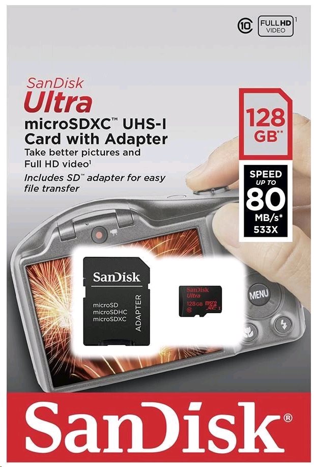 SanDisk Ultra micro SDXC 128GB UHS-I 80MB/s