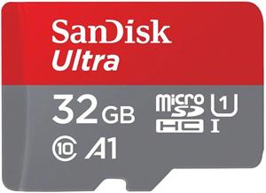 SanDisk Ultra microSDHC, 32 GB + SD adaptér