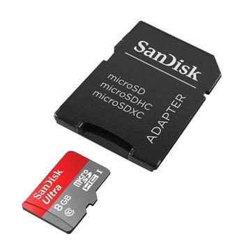 SanDisk Ultra microSDHC 8GB + adaptér Class 10