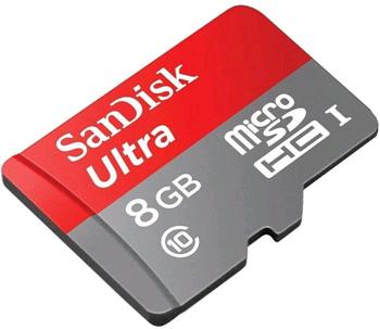 SanDisk Ultra microSDHC 8GB UHS-I + adaptér