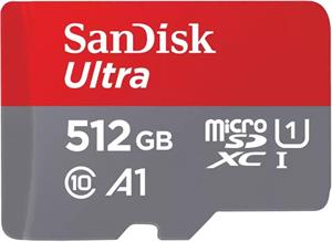 SanDisk Ultra microSDXC 512 GB + SD Adapter 150 MB/s  A1 Class 10 UHS-I