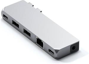 Satechi Pro Hub Mini USB-C adaptér, Silver Aluminium