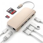 Satechi USB-C Multiport adaptér 4K 8ports - Gold Aluminium