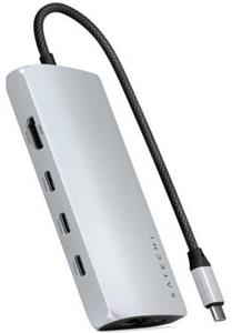 Satechi USB-C multiportový adaptér, 8K, Silver