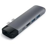 Satechi USB-C Pro Hub s Ethernetom, rozbočovač, sivý