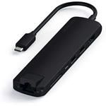 Satechi USB-C Slim Multiport adaptér, Ethernet, Black Aluminium