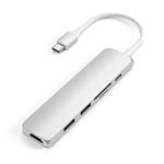 Satechi USB-C Slim Multiport adaptér V2 - Silver Aluminium