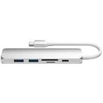 Satechi USB-C Slim Multiport adaptér V2, Silver Aluminium