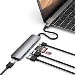 Satechi USB-C Slim Multiport adaptér V2 - Space Gray Aluminium