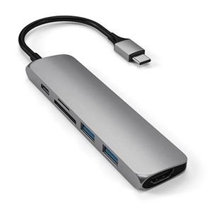 Satechi USB-C Slim Multiport adaptér V2 - Space Gray Aluminium