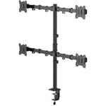 SBOX LCD-352/4-3, stolný držiak na 4 monitory, naklápací a otočný, 17"–32", čierny