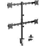 SBOX LCD-352/4-3, stolný držiak na 4 monitory, naklápací a otočný, 17"–32", čierny