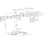 SBOX LCD-F024-3, stolný držiak na 2 monitory, 17" - 32"