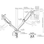 SBOX LCD-S024-3, stolný držiak na 2 monitory, 17" - 32"