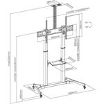 SBOX mobilný podlahový držiak pre LCD/LED 60"–100", biely