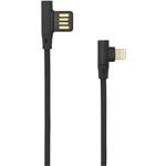 SBOX USB-A na Lightning kábel, lomený 90°, 1,5m, čierny