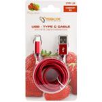 SBOX USB-A na USB-C kábel, 1,5m, červený