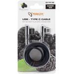 SBOX USB-A na USB-C kábel, lomený 90°, 1,5m, čierny