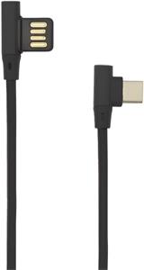 SBOX USB-A na USB-C kábel, lomený 90°, 1,5m, čierny
