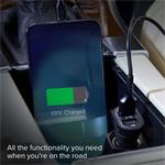 SBS Autonabíjačka s 2x USB-A + USB-C kábel, 12/24V, čierna