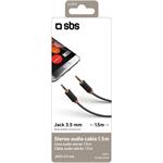 SBS AUX kábel 3.5mm jack, 1,5 m prepojovací, červená / čierna