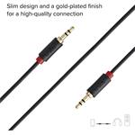 SBS AUX kábel 3.5mm jack, 1,5 m prepojovací, červená / čierna