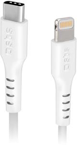 SBS Kábel USB-C/ Lightning, 18 W, 1 m, biela
