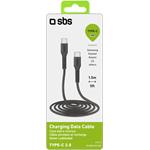 SBS Kábel USB-C/USB-C, 25 W, 1,5 m, čierna