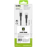 SBS Kábel USB-C/USB-C, 25 W, 1,5 m, čierna
