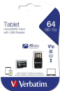 SDXC 64GB micro paměťová karta TABLET UHS-I (U1) (45MB/s), V10, Class 10 + USB čtečka Verbatim