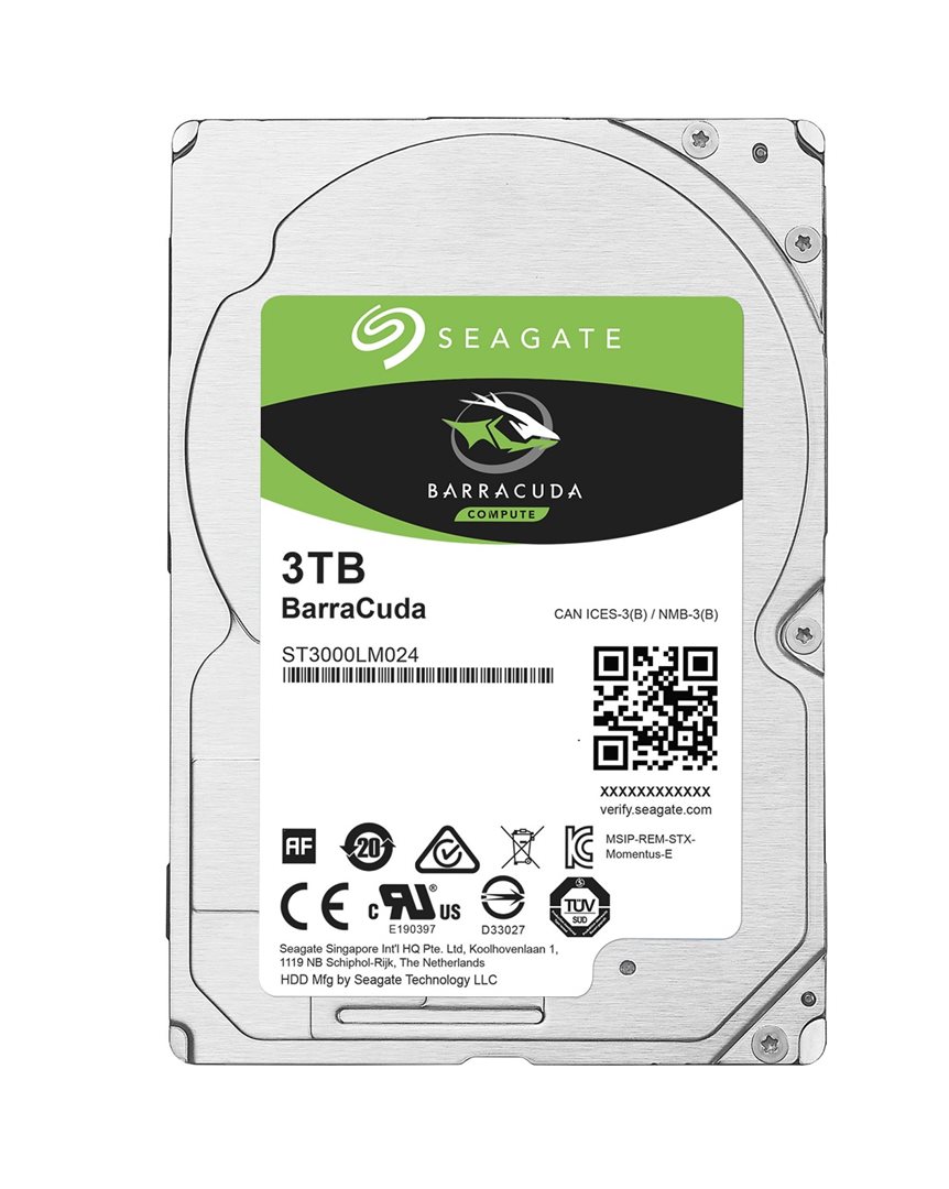 Seagate BarraCuda 2.5" HDD, 3TB, 5400RPM, 128MB cache