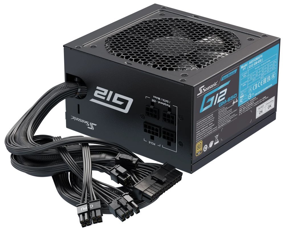 SEASONIC zdroj G12-GM-650 (V1.5) Gold / 650W / ATX / 120mm fan / semi-modulární / 80PLUS Gold