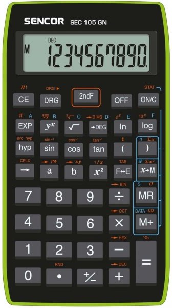 Sencor SEC 105 GN, kalkulačka vedecká, čierno-zelená