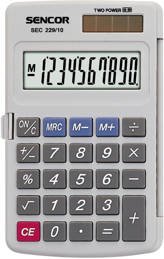 Sencor SEC 229/10, kalkulačka vrecková, biela
