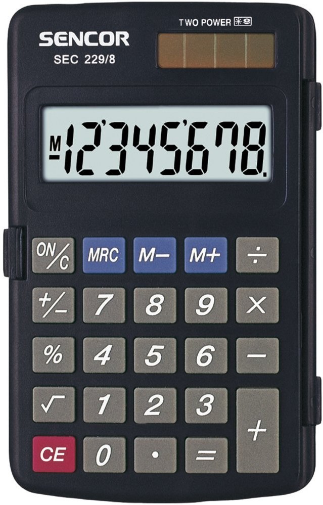 Sencor SEC 229/8, kalkulačka vrecková, čierna