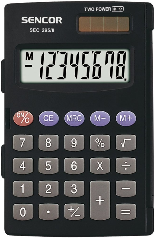 Sencor SEC 295/8, kalkulačka vrecková, čierna
