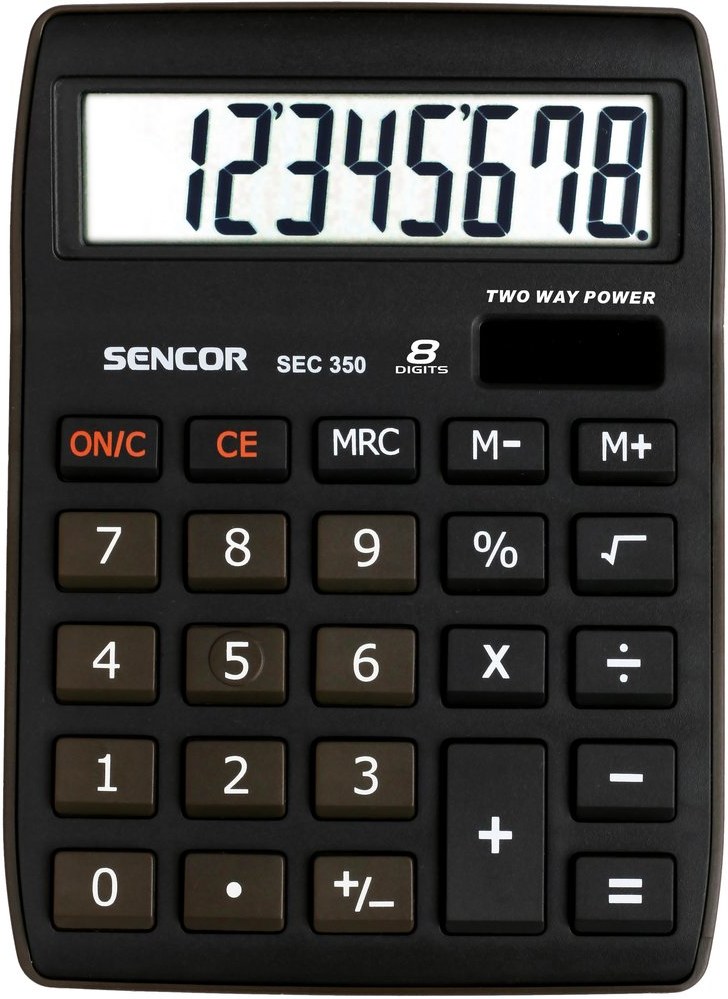 Sencor SEC 350, kalkulačka vrecková, čierna