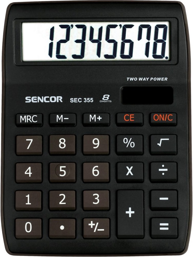 Sencor SEC 355, kalkulačka stolná, čierna