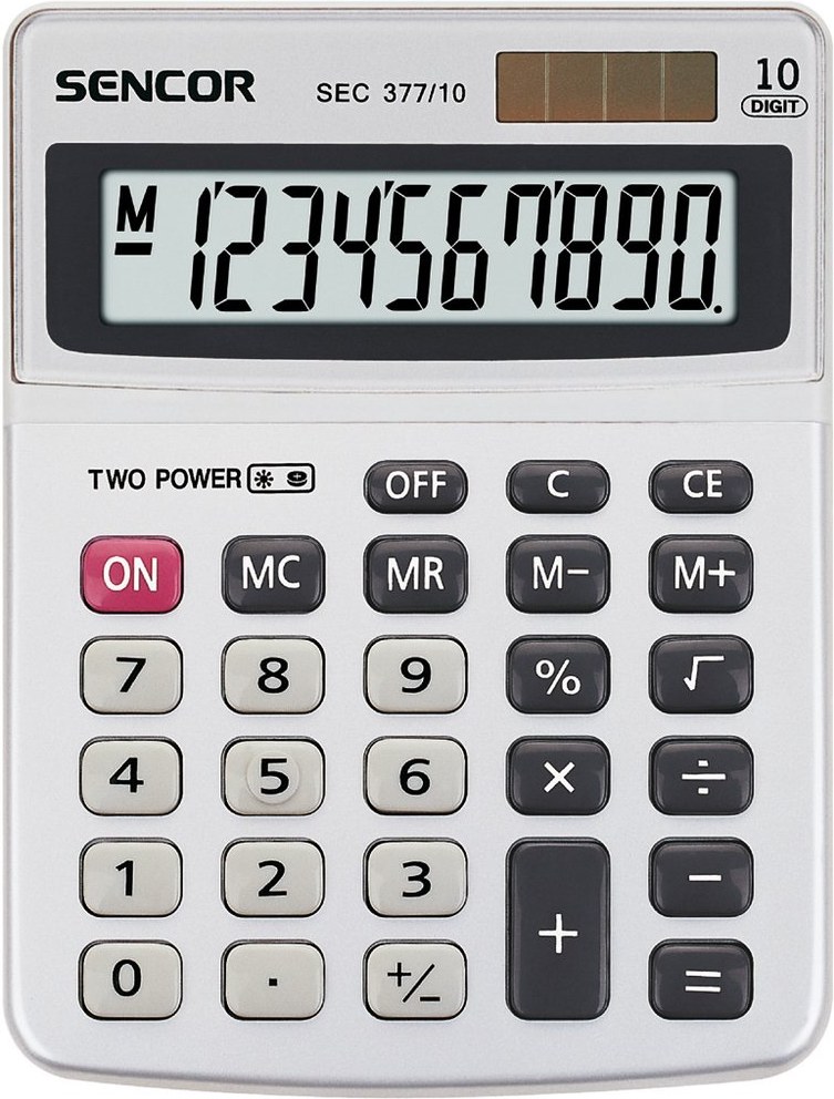 Sencor SEC 377/10, kalkulačka stolná, biela