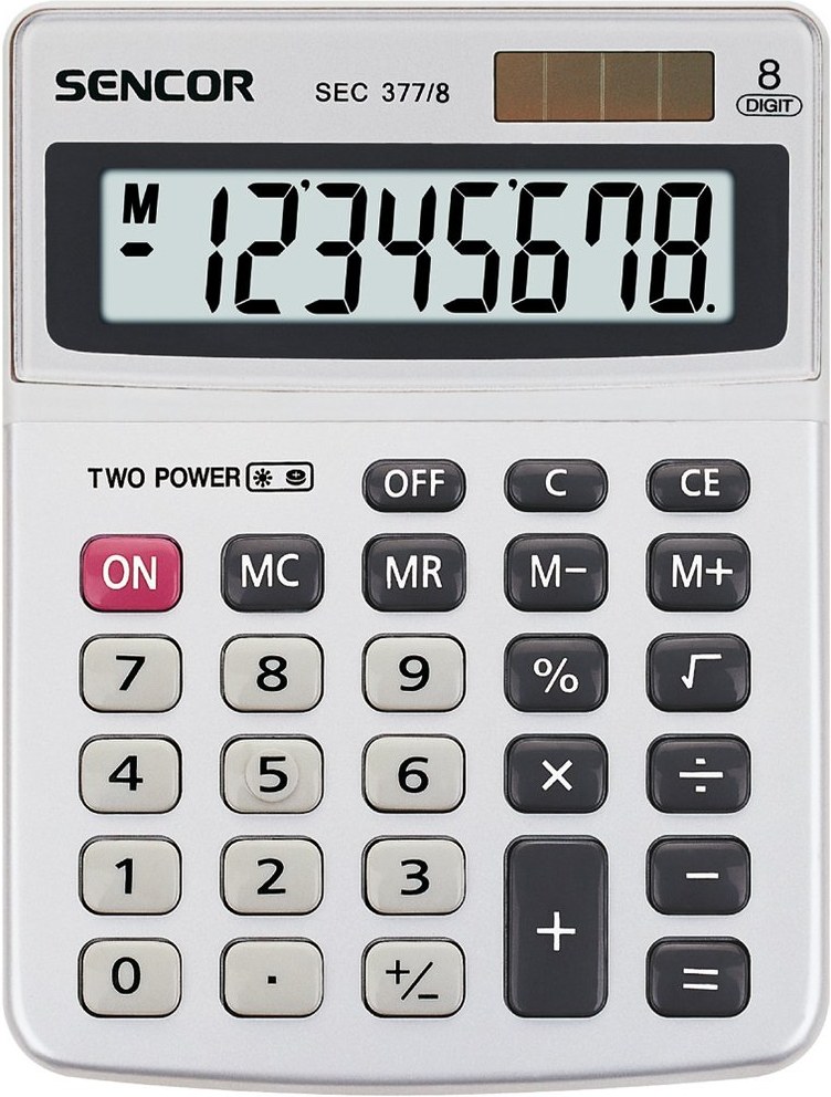 Sencor SEC 377/8, kalkulačka stolná, biela