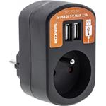 SENCOR SPC 70 BK, zásuvka s 2x USB