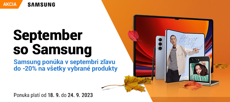 September so Samsung - zľavy až do -20%